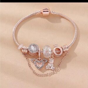 Elegant Rose Gold Charm Bracelet